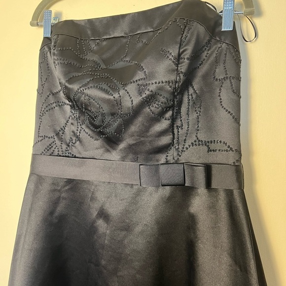 ABS Allen Schwartz Womens Black Cocktail Dress 12 Strapless  A-Line Prom Preppy - Picture 13 of 16